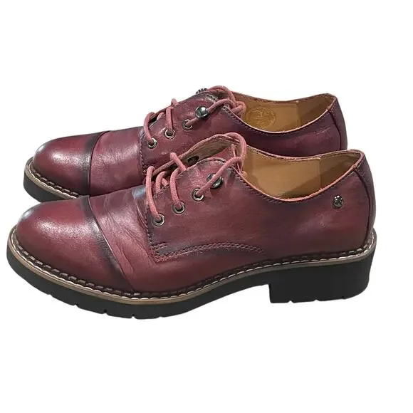Pikolinos Women's Leather Vicar Oxford Shoes in Burgundy Size EU 36 US 5.5-6 - Picture 4 of 10